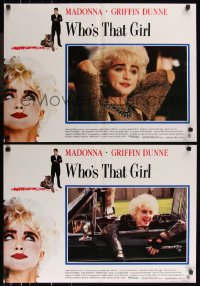 8j0961 WHO'S THAT GIRL group of 6 Italian 19x26 pbustas 1987 young rebellious Madonna, Griffin Dunne