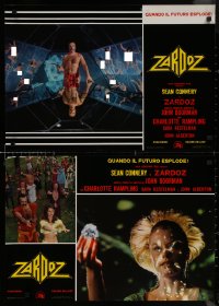 8j0821 ZARDOZ group of 10 Italian 18x26 pbustas 1974 wild images of Sean Connery in sci-fi fantasy!