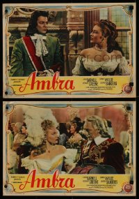 8j1020 FOREVER AMBER group of 3 Italian 14x19 pbustas 1947 Cornel Wilde & Linda Darnell!