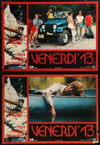 8j1016 FRIDAY THE 13th group of 8 Italian 13x18 pbustas 1980 images from the slasher horror classic!