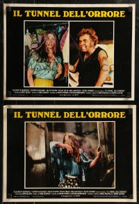 8j1017 FUNHOUSE group of 8 Italian 13x18 pbustas 1981 Tobe Hooper carnival horror, something is alive in there!