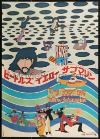 8j0595 YELLOW SUBMARINE Japanese 1969 great psychedelic art of Beatles John, Paul, Ringo & George!