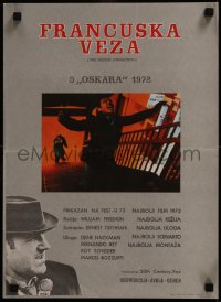 8j0647 FRENCH CONNECTION Yugoslavian 14x19 1973 Hackman in movie chase climax, directed by Friedkin!