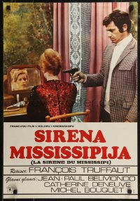 8j0684 MISSISSIPPI MERMAID Yugoslavian 19x27 1970 Truffaut's La Sirene du Mississippi, Belmondo!