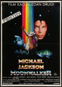 8j0686 MOONWALKER Yugoslavian 20x28 1989 great sci-fi art of pop music legend Michael Jackson!