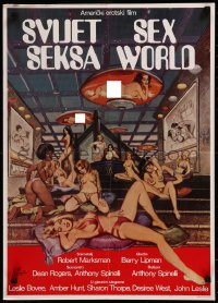 8j0710 SEX WORLD Yugoslavian 20x28 1979 sexy Westworld ripoff, Annette Haven, definitely for adults!