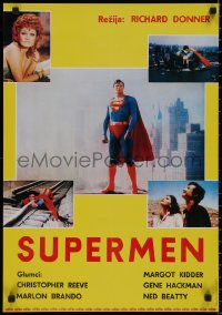 8j0726 SUPERMAN Yugoslavian 18x26 1978 D.C. comic book superhero Christopher Reeve, different!