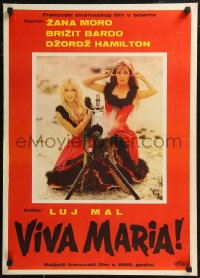 8j0743 VIVA MARIA Yugoslavian 20x28 1965 Louis Malle, sexy Brigitte Bardot & Jeanne Moreau!