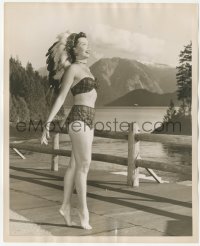 8k0040 ANN MILLER Canadian 8x10 still 1940s in sexy bathing suit & Indian headdress in Canada!