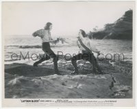 8k0082 CAPTAIN BLOOD 8x10 still 1935 Errol Flynn & Basil Rathbone sword fighting on the beach!