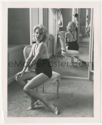 8k0084 CARROLL BAKER 8.25x10 still 1960s super sexy portrait in skimpy outfit with mirror behind!