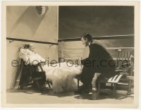 8k0087 CHAINED 7.75x10 still 1934 Joan Crawford & Clark Gable chatting on deck during ocean cruise!