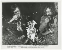 8k0132 EASY RIDER 8.25x10 still 1969 c/u of smoking Peter Fonda & Dennis Hopper by campfire!