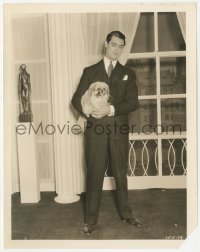 8k0138 ENTER MADAME 8x10.25 still 1935 great image of Cary Grant staring at the dog in his arms!