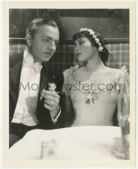 8k0140 ESCAPADE 8.25x10 still 1935 c/u of smoking William Powell & pretty Luise Rainer at table!