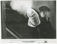 8k0174 GODFATHER PART II 7.75x10 still 1974 classic c/u of Robert De Niro firing towel-wrapped gun!