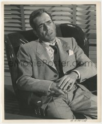 8k0239 KNOCK ON ANY DOOR 8.25x10 still 1949 seated c/u of unshaven Humphrey Bogart by Joe Walters!
