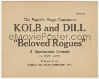 8k0050 BELOVED ROGUES 8x10 LC 1917 Kolb & Dill in a spectacular comedy in five acts, ultra rare!