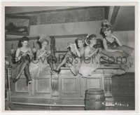 8k0356 RETURN OF THE BAD MEN 8.25x10 still 1948 five sexy saloon girls sitting on bar by Rod Tolmie!