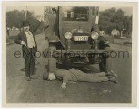 8k0396 SOLID IVORY 8x10.25 still 1925 Billy Engle stops truck running over Earl Mohan, Hal Roach!