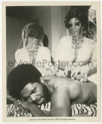 8k0418 SUGAR HILL 8.25x10 still 1974 wacky c/u of guy getting massage from zombie women!