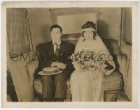 8k0446 THREE AGES 8x10.25 still 1923 stone faced Buster Keaton & bride Margaret Leahy in carriage!