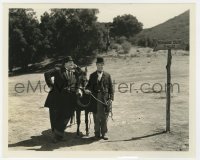 8k0479 WAY OUT WEST 8x10 still 1937 Stan Laurel & Oliver Hardy standing with donkey by sign!