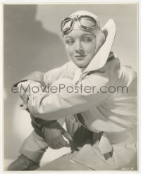 8k0491 WINGS IN THE DARK 8x10 key book still 1934 best portrait of Myrna Loy in aviatrix gear!