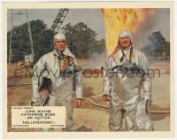8k0027 HELLFIGHTERS color English FOH LC 1969 John Wayne as fireman Red Adair in fireproof suit!