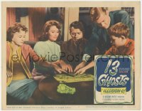8k0733 13 GHOSTS LC #5 1960 great image of people playing with Ouija board, William Castle horror!