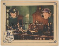 8k0734 13TH JUROR LC 1927 Anna Q. Nilsson & Francis X. Bushman portraits over courtroom scene!