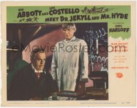 8k0742 ABBOTT & COSTELLO MEET DR. JEKYLL & MR. HYDE LC #4 1953 Boris Karloff & John Dierkes in lab!