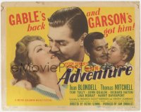 8k0563 ADVENTURE TC 1945 kiss close up images of Clark Gable with Greer Garson & Joan Blondell!