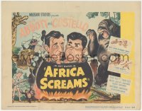 8k0565 AFRICA SCREAMS TC R1953 wacky art of Bud Abbott & Lou Costello, natives & giant gorilla!