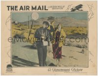 8k0754 AIR MAIL LC 1925 female pilot Billie Dove waving at plane in the sky over the desert!