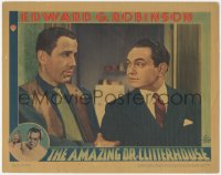 8k0759 AMAZING DR. CLITTERHOUSE LC 1938 best close up of Edward G. Robinson & Humphrey Bogart!