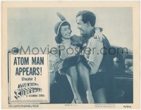 8k0772 ATOM MAN VS SUPERMAN chapter 2 LC 1950 Kirk Alyn in costume w/Noel Neill, Atom Man Appears!
