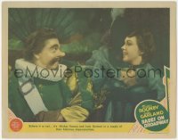 8k0779 BABES ON BROADWAY LC 1941 c/u of Mickey Rooney & Judy Garland doing hilarious impersonations!