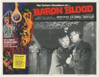 8k0783 BARON BLOOD LC #4 1972 best close up of scared Elke Sommer & Antonio Cantafora, Mario Bava!