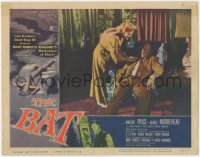 8k0784 BAT LC #1 1959 woman tries to wake man slumped back in chair, Vincent Price in the border!