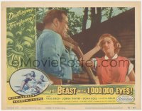 8k0786 BEAST WITH 1,000,000 EYES LC #7 1955 c/u of Paul Birch standing by scared Lorna Thayer!
