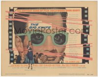 8k0573 BIG KNIFE TC 1955 Robert Aldrich, great image of movie star Jack Palance in wacky glasses!