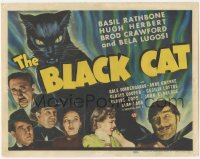 8k0576 BLACK CAT TC 1941 Basil Rathbone, Bela Lugosi, Universal horror, cool art, ultra rare!
