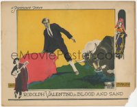 8k0802 BLOOD & SAND LC 1922 great image of matador Rudolph Valentino fighting bull in arena!