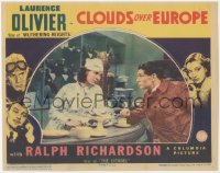 8k0835 CLOUDS OVER EUROPE LC 1939 Laurence Olivier being served by sexy waitress Valerie Hobson!