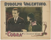 8k0836 COBRA LC 1925 angry Gertrude Olmstead glaring at sad Rudolph Valentino, cool border art!