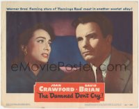 8k0850 DAMNED DON'T CRY LC #4 1950 close up of worried Joan Crawford looking at Kent Smith!