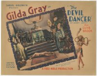 8k0867 DEVIL DANCER LC 1927 super sexy shimmy dancer Gilda Gray laying on ground by altar!