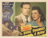 8k0869 DEVIL THUMBS A RIDE LC #2 1947 great close up of crazed Lawrence Tierney & scared Nan Leslie!