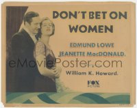 8k0595 DON'T BET ON WOMEN TC 1931 Edmund Lowe bets $10,000 wife Jeanette MacDonald won't betray him!